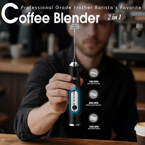 Dsp Electric Milk Frother Rechargeable <b>Battery</b> <b>Operated</b> Mini Handheld Coffee Tea Maker Stainless Steel Cylinder Design - Product Image 3