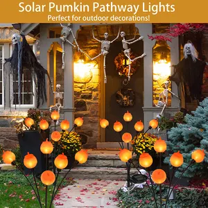 Solar Pumpkin Lamp Garden Decoration 6LED Swaying lights1000mAh Battery lighting 10H for Christmas Halloween Gift