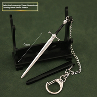 Prix d'usine Nouvelle Arrivée Game of Thrones 9CM Porte-clés en alliage de zinc en forme d'épée jouet Mini couteau porte-clés