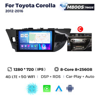 MEKEDE Android 12 8 cœurs 8+128 Go IPS DSP Système multimédia de voiture pour Toyota Corolla 2012-2016 Lecteur de voiture GPS BT Car-play Stéréo
