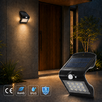 Lampe solaire LED extérieure avec détecteur de mouvement PIR, étanche IP65, éclairage mural de sécurité pour jardin, escalier, porte