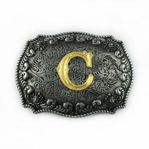 Hebilla <span class=keywords><strong>de</strong></span> Cinturón Personalizada <span class=keywords><strong>con</strong></span> 26 Letras Inglesas, Estilo Vaquero Occidental, Aleación Vintage, Chapado Ecológico en Oro/Plata, 35-40 mm - Product Image 5