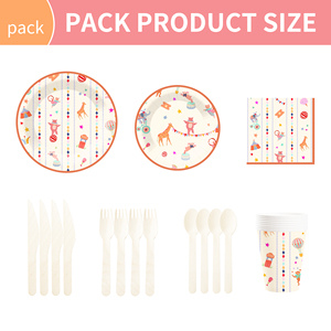 DAMAI 2025 Nuevos Estilos, Juego de Vajilla para Fiesta de Cumpleaños con Temática de Circo, Incluye Platos y Servilletas Desechables de Papel para Fiestas Infantiles - Product Image 3