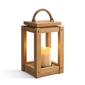 Lanterne à bougie en bois faite à la main, centre de table personnalisable avec panneaux en verre imprimés pour tables à manger, salons, Noël, mariages - Product Image 4