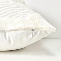 Housse de coussin en fausse fourrure brodée XM-242, motif sapin de Noël, cloche, flocon de neige, nouvelle collection Noël