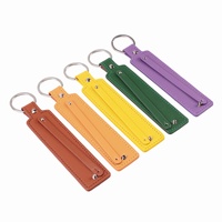 Porte-clés rectangulaire en similicuir allié, pendentif de téléphone en cuir PU pour couple, cadeau promotionnel créatif personnalisé DIY
