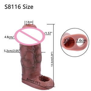 Funda realista para pene SXXY de extremo abierto, para agrandar el grosor del pene, funda suave y realista para pene, extensor de condón hueco, dildo para parejas - Product Image 4