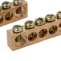 Barre de terre et connecteur de bornes HB HB 003 en laiton, 5 voies, avec connexion par vis, 50A, pour assemblage de panneau de commande