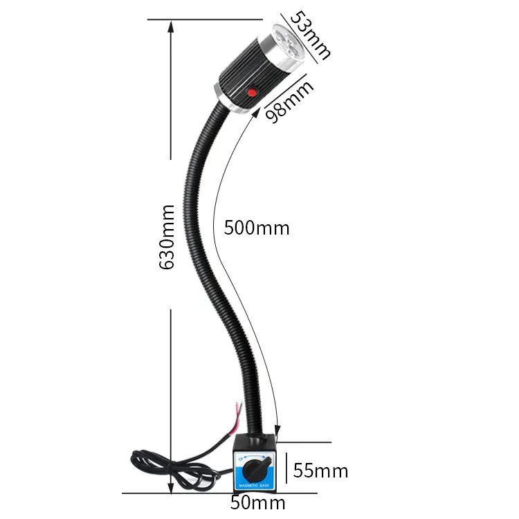 NHM 220V Magnetic Base Factory Price Mechanical hose lighting lamp CNC Milling Machine LED Gooseneck Machine Tool Work Lights