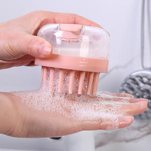 Cepillo de Masaje de Silicona para Cuerpo y Cuero Cabelludo, Peine Ovalado de Plástico para Lavar el Cabello con Champú Líquido para Exfoliación Corporal - Product Image 1