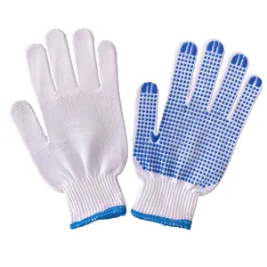 Dispensing gloves Labor protection anti skid cotton thread gloves thickened wear resistant blue dispensing 12 pair average code