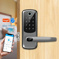 Cerradura Inteligente para Puerta con Huella Digital y Control Remoto por Aplicación WIFI Tuya Ttlock, Cerradura Digital para Puerta de Madera