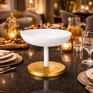 ชามใส่ผลไม้สีขาวทองสำหรับโรงแรมหรู ชามเสิร์ฟสไตล์โบราณ ราคาขายส่ง - Product Image 1