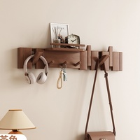 Porte-manteau mural carré en bois pliable multifonctionnel pour entrée, cuisine et salle de bain