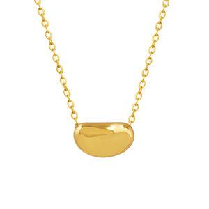 Colgante de acero inoxidable chapado en oro de 18 quilates personalizado, joyería de moda, collar de frijol dorado para mujer - Product Image 1