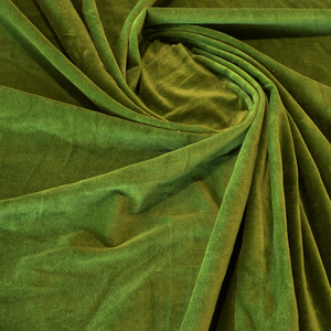 Tissu d'ameublement en velours de coton vert mousse pour canapé, chaise, meubles, largeur 43 pouces, tissu doux et durable vendu au mètre - Product Image 1