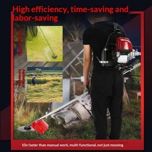 Four-Stroke Gasoline Backpack Lawn Mower With Side-Hanging Blade Small Household <b>Brush</b> Cutter Gasoline <b>Powered</b> Lawn Mower - Product Image 2