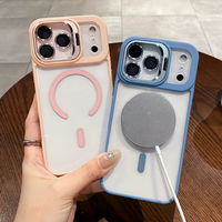 Support de caméra en métal Eagle Lens Protector Magnetic clear Acrylic PC avec Color TPU Cellphone case for iphone 17 Pro Max case