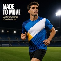 T-shirt de sport personnalisé à séchage rapide, respirant, avec impression par sublimation et couleurs contrastées, pour uniformes d'équipes de football et de basketball – Fabrication OEM/ODM