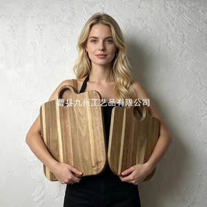 Tabla de Cortar de Madera de Acacia Rectangular, Tabla de Picar Multifuncional para Cocina, Tamaño Grande - Product Image 2