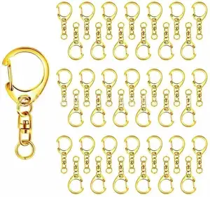 Metal D Shape Lobster Clasp Key Hook 50mm Key Ring Keychain For DIY Supplies