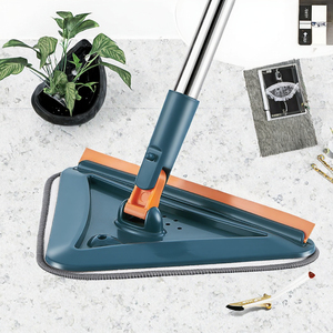 Mop piatto triangolare con manico lungo, asta telescopica, testa magica in microfibra per la pulizia di pavimenti, finestre e auto - Product Image 3