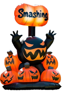 Halloween <b>Inflatable</b> Pumpkin Outdoor Decorations Blow Up Yard Build-in LEDs for Halloween Party Indoor Outdoor Yard Garden - Product Image 5