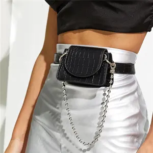 ZB260- Bolsa de cinturas crocodile flap crossbody belt supplier best seller women chain fanny packs for girls waist bag