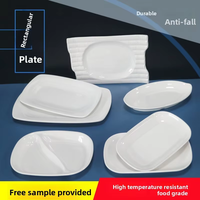 Platos al por mayor de melamina blanca con patrón sólido para hoteles comerciales, ideales para platos especiales de pescado, hot pot y rollos de arroz al vapor.