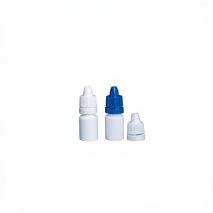 ขวดหยดพลาสติก PE สีขาวแบบแบน ขนาด 15 มล. พร้อมฝาปิดกันการแกะแบบมีสี สำหรับยาหยอดตา ขายส่ง - Product Image 1