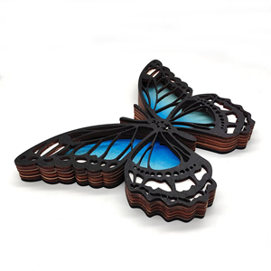 Hot Sale Home Animals Decoration Gradient Colour Butterfly Art Engraving Wood Crafts - Product Image 3