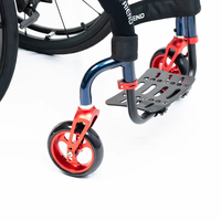 Roue avant de 4 pouces pour fauteuil roulant sportif, roue épaissie antidérapante et résistante à l'usure, accessoire de remplacement durable pour fauteuil roulant manuel