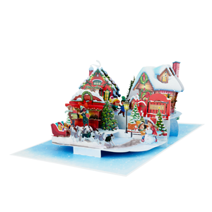 Carte de voeux de Noël Pop Up 3D unique, carte de vacances artisanale créative pour les commandes de cadeaux d'affaires - Product Image 1