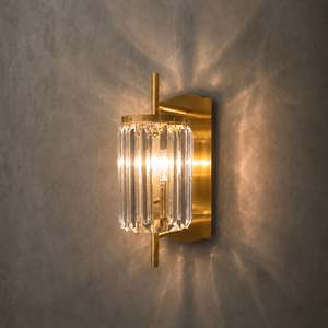 Luxury Crystal Wall Sconce Polished Brass Frame Vanity Wall <b>Light</b> For Hotel Restroom Decor - Product Image 4
