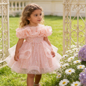<span class=keywords><strong>Robe</strong></span> de fête d'anniversaire pour enfants MQATZ, 2 ans, sans manches, col rond, longueur genoux, volants, paillettes, <span class=keywords><strong>robe</strong></span> de princesse - Product Image 1