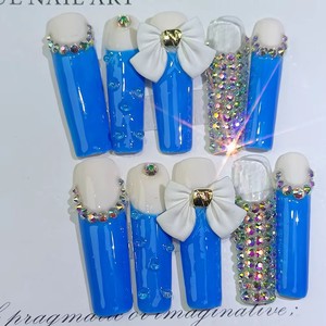 Pretty Shiny Glitter Material ABS Decoraciones hechas a mano Prensa en <span class=keywords><strong>uñas</strong></span> con varios colores - Product Image 6