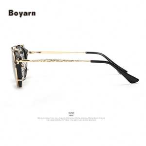 Boyarn-gafas De <span class=keywords><strong>Sol</strong></span> clásicas y Retro para hombre y mujer, Lentes De <span class=keywords><strong>Sol</strong></span> Steampunk con <span class=keywords><strong>Clip</strong></span> De Metal, redondas, a la moda - Product Image 1