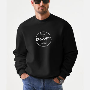 Venta al por mayor Color Sólido Otoño Sudadera Peso Pesado 310GSM Algodón Poliéster Casual Cuello Redondo Hombres Acanalado Hombres Sudadera Adolescente - Product Image 5