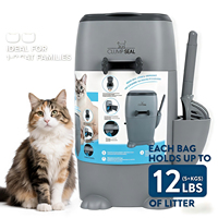 Poubelle à litière grande capacité anti-odeur, conteneur de traitement des déchets pour chats, sacs faciles à remplacer, bac à déchets pour animaux avec pelle, fournitures pour animaux de compagnie