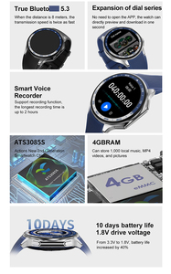 2024 New DT Đồng hồ x Smartwatch sức khỏe giám sát 4GB Bộ nhớ tải về video âm nhạc MP3 Máy nghe nhạc AMOLED hiển thị thông minh đồng hồ với trò chơi - Product Image 6