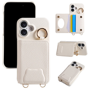 Custodia <span class=keywords><strong>a</strong></span> tracolla in pelle PU con <span class=keywords><strong>specchio</strong></span> e funzione make-up, modello Dokara, per <span class=keywords><strong>iPhone</strong></span> - Product Image 2