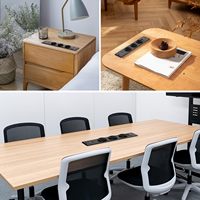 Multiprise encastrable industrielle pour bureau, station de charge dissimulée avec 2 ports USB, protection contre les surcharges, pour table d'appoint intégrée