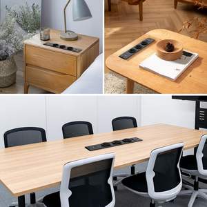 <span class=keywords><strong>Multiprise</strong></span> encastrable industrielle pour bureau, station de charge dissimulée avec 2 ports USB, protection contre les surcharges, pour table d'appoint intégrée - Product Image 6