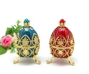 2023 kim loại trứng hộp đồ trang sức kết hợp màu sắc vật liệu kim loại pha lê men Hộp Đính cho đồ trang sức - Product Image 6