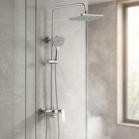 Ensemble de douche noir 3 fonctions avec rotation à 180 degrés pour robinets de bain