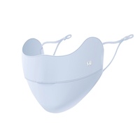 Cache-visage 3D en soie glacée pour femme, protection solaire UPF50+, anti-UV, maintien de la chaleur et protection des coins des yeux