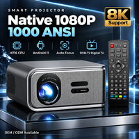 Proyektor Multimedia Native 1080P HD Android H716CPU Speaker HiFi Proyektor Bioskop Rumah Hotel Dengan Model TV Digital DVB-T2