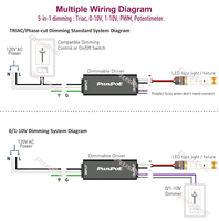 Transformateur d'éclairage LED extérieur étanche IP67 12V 300W Triac dimmable simple 25A pour bande LED
