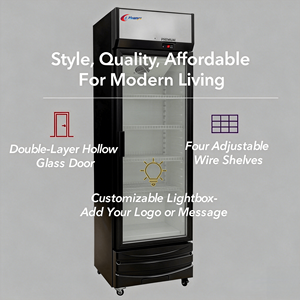 Congelador Vertical con Puerta de Vidrio para Supermercado, Enfriador de Bebidas, Refrigerador para Exhibición de Bebidas como <span class=keywords><strong>Coca</strong></span>-<span class=keywords><strong>Cola</strong></span>, Pepsi - Product Image 4