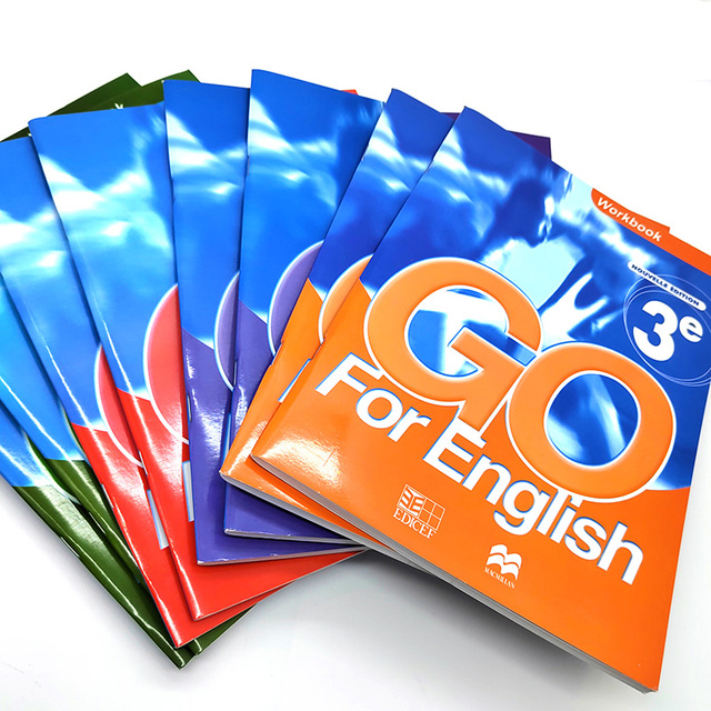 Custom logo School Softcover Hardcover Printing Text Book Brochure English Study Exercise Printing Service Books